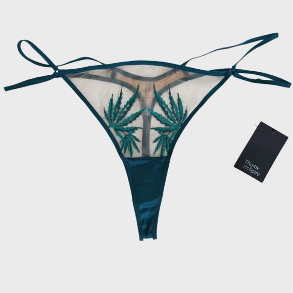 Thistle & Spire Brooklyn Haze Thong Plus Size 2X Emerald Biscotti Sexy Lingerie - Picture 1 of 9